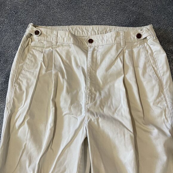 Vintage 90s Dockers Beige Pleated Khaki Pants Mens 36W 30L Straight Leg - Picture 3 of 7
